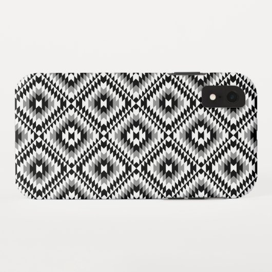 Aztec gestileerde BW + grijs symboolpatroon Case-Mate iPhone Case (Achterkant (horizontaal))
