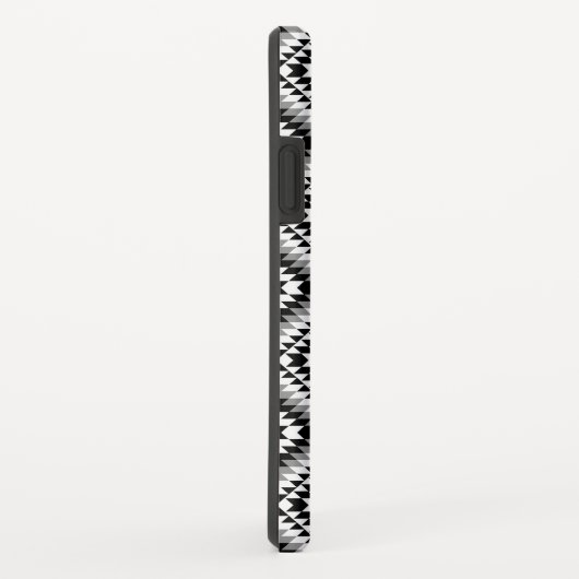 Aztec gestileerde BW + grijs symboolpatroon Case-Mate iPhone Case (Achterkant/rechts)