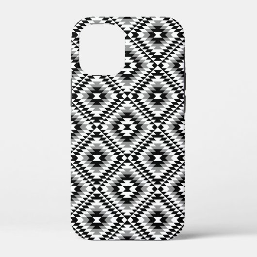 Aztec gestileerde BW + grijs symboolpatroon Case-Mate iPhone Case (Achterkant)