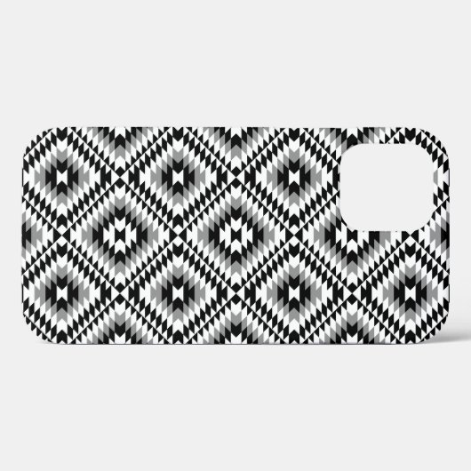 Aztec gestileerde BW + grijs symboolpatroon Case-Mate iPhone Case (Achterkant (horizontaal))