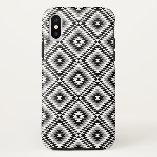 Aztec gestileerde BW + grijs symboolpatroon Case-Mate iPhone Case (Achterkant)
