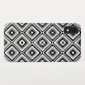 Aztec gestileerde BW + grijs symboolpatroon Case-Mate iPhone Case (Achterkant (horizontaal))