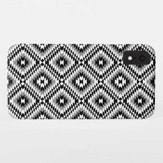 Aztec gestileerde BW + grijs symboolpatroon Case-Mate iPhone Case (Achterkant (horizontaal))