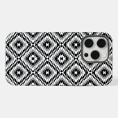 Aztec gestileerde BW + grijs symboolpatroon iPhone Hoesje (Achterkant horizontaal)