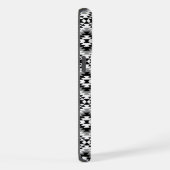 Aztec gestileerde BW + grijs symboolpatroon iPhone Hoesje (Rechterkant)