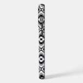 Aztec gestileerde BW + grijs symboolpatroon iPhone Hoesje (Linkerkant)