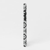 Aztec gestileerde BW + grijs symboolpatroon iPhone Hoesje (Linkerkant)