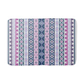 Aztec gestileerde patroon roze paars blauw wit badmat (Voorkant)