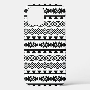 Aztec - Gestormd Big Pattern II Black op White Case-Mate iPhone Case