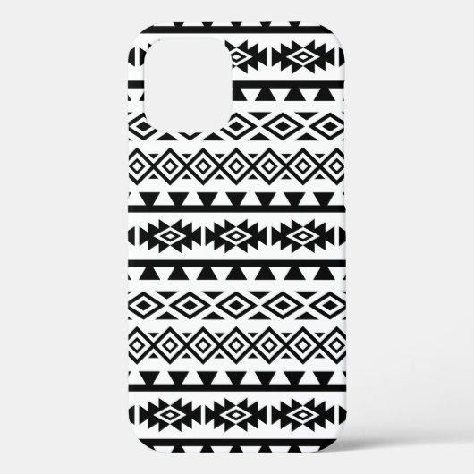 Aztec - Gestormd Big Pattern II Black op White Case-Mate iPhone Case (Achterkant)