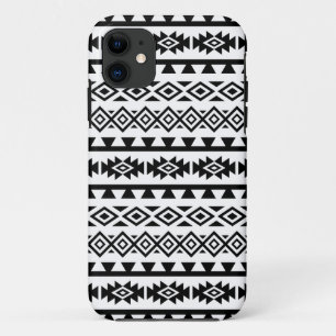 Aztec - Gestormd Big Pattern II Black op White Case-Mate iPhone Case