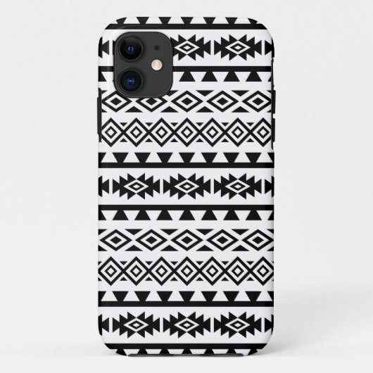 Aztec - Gestormd Big Pattern II Black op White Case-Mate iPhone Case (Achterkant)