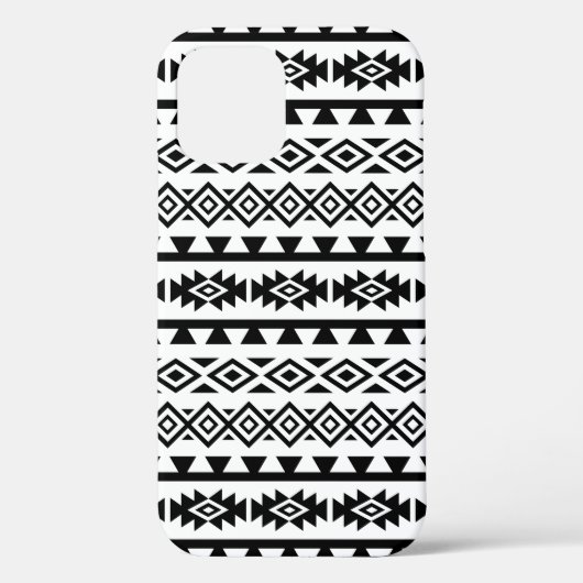 Aztec - Gestormd Big Pattern II Black op White Case-Mate iPhone Case (Achterkant)