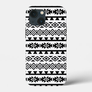 Aztec - Gestormd Big Pattern II Black op White Case-Mate iPhone Case