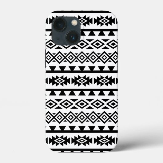 Aztec - Gestormd Big Pattern II Black op White Case-Mate iPhone Case (Achterkant)