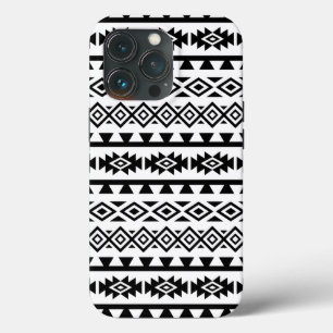 Aztec - Gestormd Big Pattern II Black op White Case-Mate iPhone Case