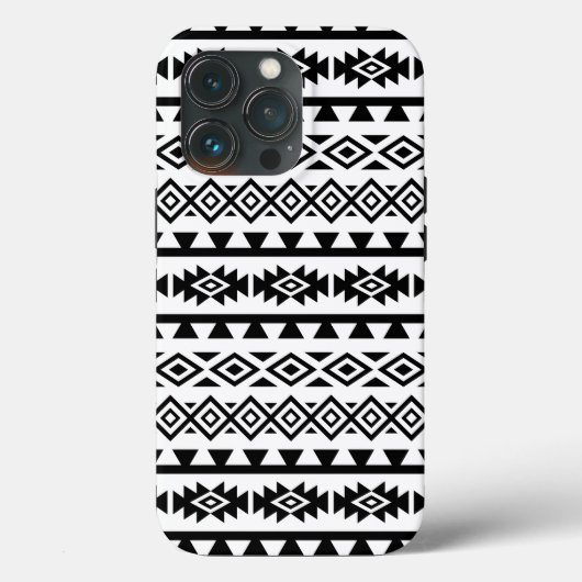 Aztec - Gestormd Big Pattern II Black op White Case-Mate iPhone Case (Achterkant)