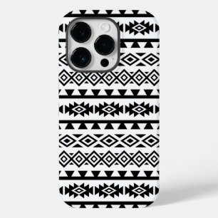 Aztec - Gestormd Big Pattern II Black op White Case-Mate iPhone 14 Pro Hoesje