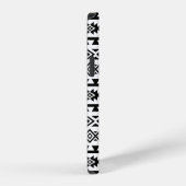 Aztec - Gestormd Big Pattern II Black op White iPhone Hoesje (Rechterkant)