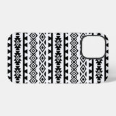 Aztec - Gestormd Big Pattern II Black op White iPhone Hoesje (Achterkant horizontaal)