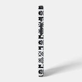 Aztec - Gestormd Big Pattern II Black op White iPhone Hoesje (Linkerkant)