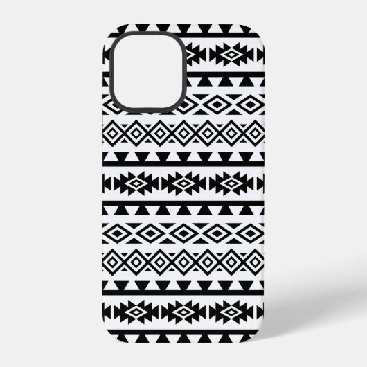 Aztec - Gestormd Big Pattern II Black op White iPhone Hoesje (Achterkant)