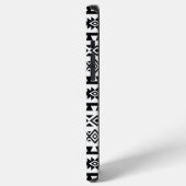 Aztec - Gestormd Big Pattern II Black op White iPhone Hoesje (Linkerkant)