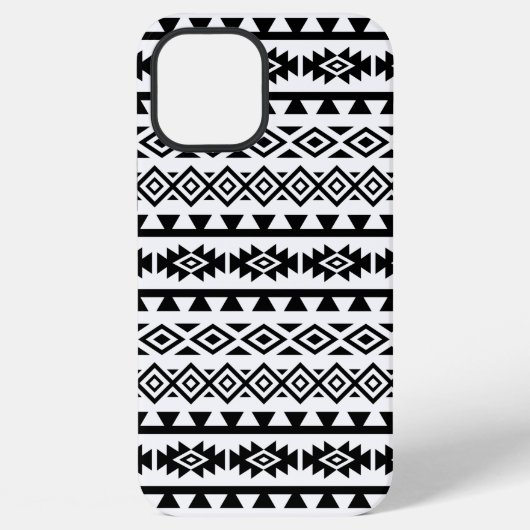 Aztec - Gestormd Big Pattern II Black op White iPhone Hoesje (Achterkant)
