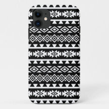 Aztec - Gestormd Big Pattern II White op Black