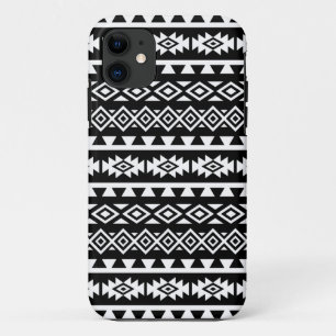 Aztec - Gestormd Big Pattern II White op Black Case-Mate iPhone Case