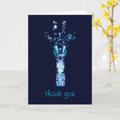 Aztec Giraffe Shades of Blue Hartelijk dank Kaart (Gele Bloem)