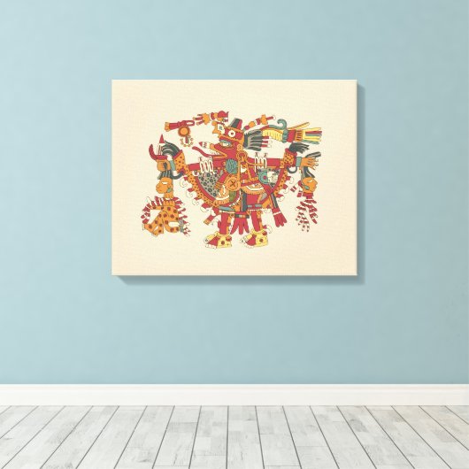 Aztec god canvas afdruk (Insitu (Houten vloer))