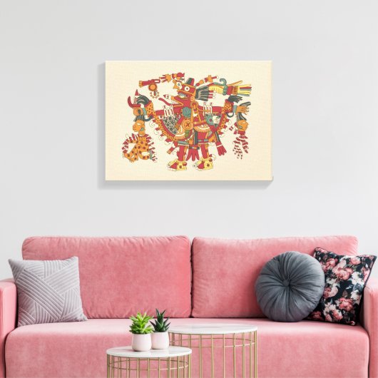 Aztec god canvas afdruk (Insitu (Woonkamer))