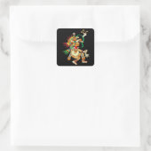 Aztec God Quetzalcoatl Vierkante Sticker (Tas)