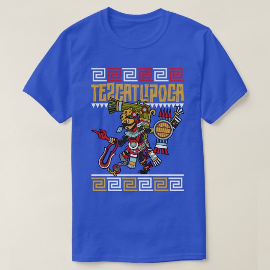 Aztec god van de nacht in Tezcatlipoca T-shirt (Design voorkant)