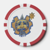 Aztec gold poker chip (Voorkant)