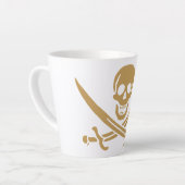 Aztec Gold Schedel & Sabel Piraat Calico Jack Latte Mok (Linkerhoek)
