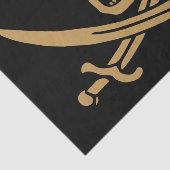 Aztec Gold Schedel & Sabel Piraat Calico Jack Tissuepapier (Detail)