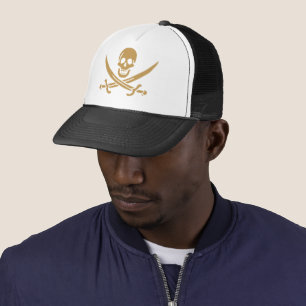 Aztec Gold Schedel & Sabel Piraat Calico Jack Trucker Pet