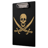 Aztec Gold Skull & Cutlass Pirate Calico Jack Klembord (Links)