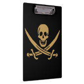 Aztec Gold Skull & Cutlass Pirate Calico Jack Klembord (Rechts)