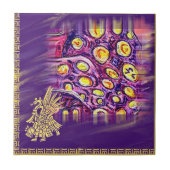 Aztec Golden en Paarse Mexicaanse boho Wooden Box  Tegeltje (Voorkant)