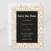 Aztec Gouden Kleur Bladgroen Outline Save The Date Kaart (Voorkant)