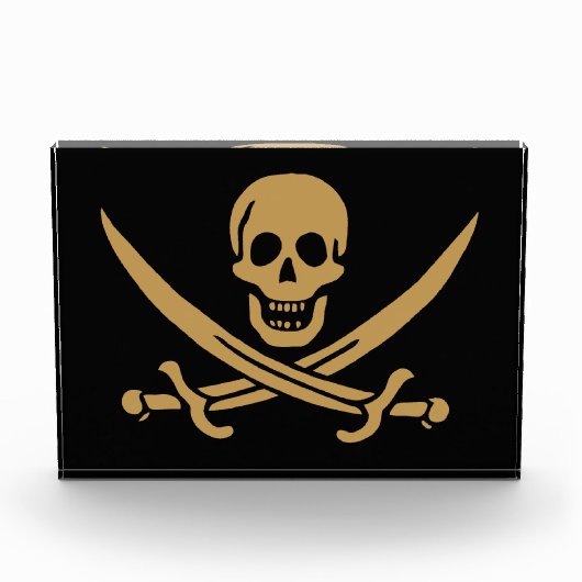 Aztec Gouden Schedel & Cutlass Piraat Calico Jack Fotoblokken (Voorkant)