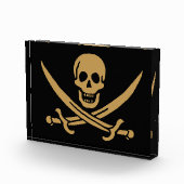 Aztec Gouden Schedel & Cutlass Piraat Calico Jack Fotoblokken (Rechts)