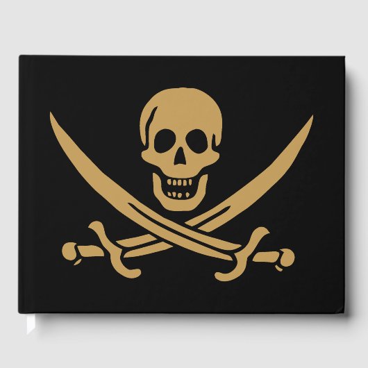 Aztec Gouden Schedel & Cutlass Piraat Calico Jack Gastenboek (Voorkant)