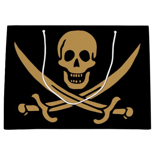 Aztec Gouden Schedel & Cutlass Piraat Calico Jack Groot Cadeauzakje (Voorkant)