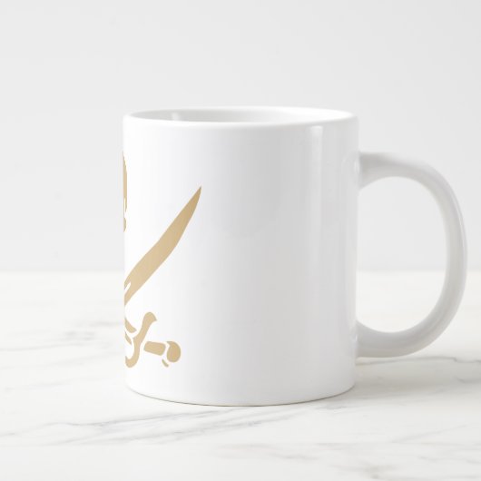 Aztec Gouden Schedel & Cutlass Piraat Calico Jack Grote Koffiekop (Rechts)