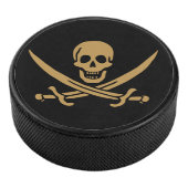 Aztec Gouden Schedel & Cutlass Piraat Calico Jack Hockey Puck (3/4)