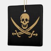 Aztec Gouden Schedel & Cutlass Piraat Calico Jack Keramisch Ornament (Links)